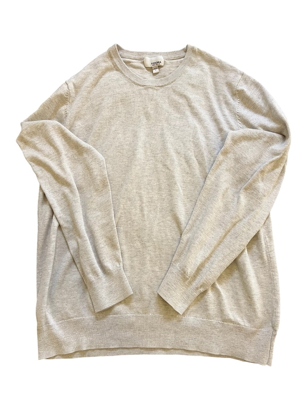 Sonoma Goods For Life Light Gray Crewneck Pullover Sweater Large L